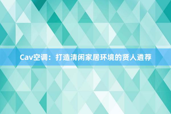 Cav空调：打造清闲家居环境的贤人遴荐